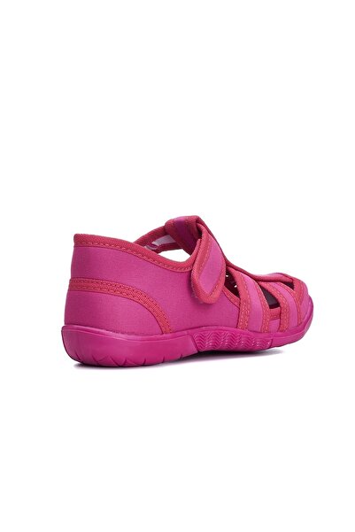 İmerShoes Fuchsia Unisex Children's Sandals - Flexible, Non-Slip Sole, Linen Velcro, Casual Nursery Home Shoes 141