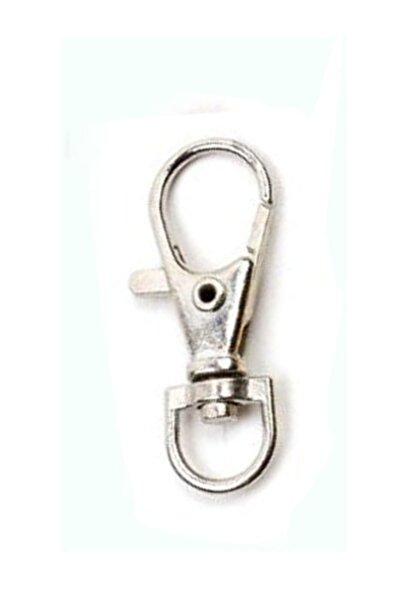 Aklar Çanta Anahtarlık Klipsi Istakoz Döner Klips Kanca 3.5 Cm (25 Adet) Gümüş