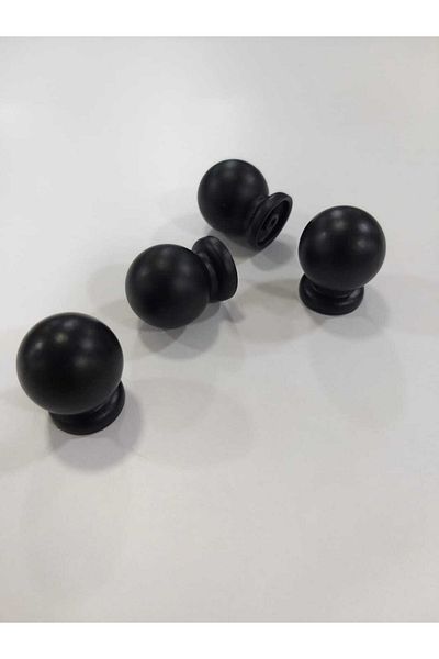 ARON Marble Button Handle Matte Black Furniture Cloakroom Drawer Cabinet Handle Single Hole