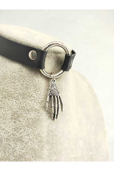 Fugusugu المختنق القوطي من الجلد الصناعي - تصميم يدوي متكرر