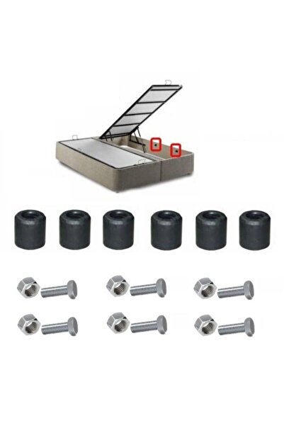Hdg 6 Adet Baza Yatak Tutucu + Civatalar Yuvarlak Plastik - Baza Denge Stopu
