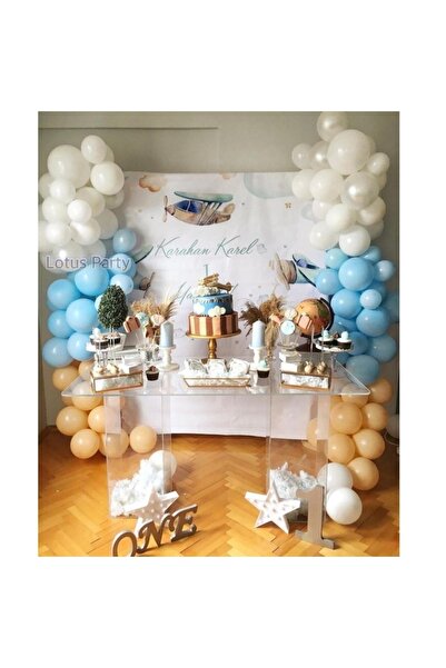 LOTUS PARTY 60 قطعة - لون السلمون الباستيل - مجموعة سلسلة بالونات باللونين ال...