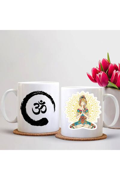 sıradışıhediyem كوب بتصميم يوجا للتأمل مطبوع عليه كوب
