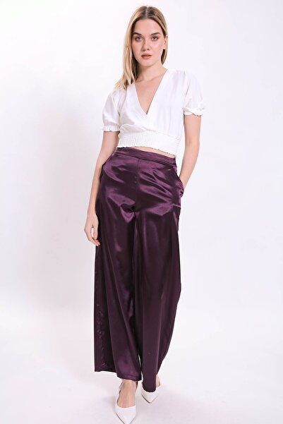 Vitrin Pants - Purple - Wide leg