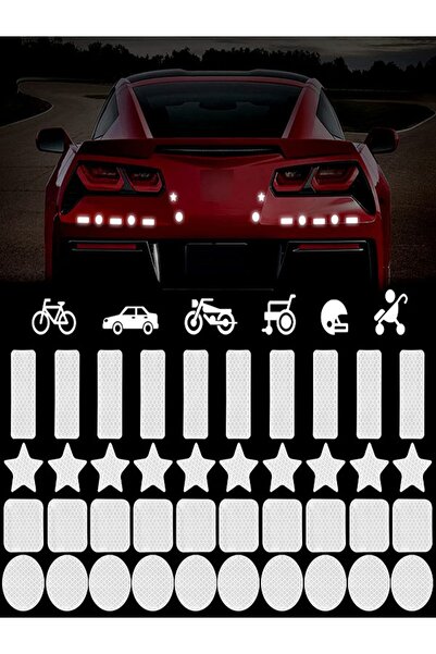 ÖZKAŞ 40 Parça Reflektörlü Karışık Oto Sticker