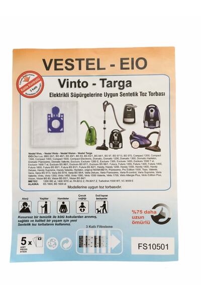 Vestel Vinto 1450 Süpürge Toz Torbası 15 Adet