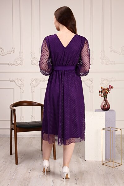 MACFLY Φόρεμα με ζώνη V πουά Tutu