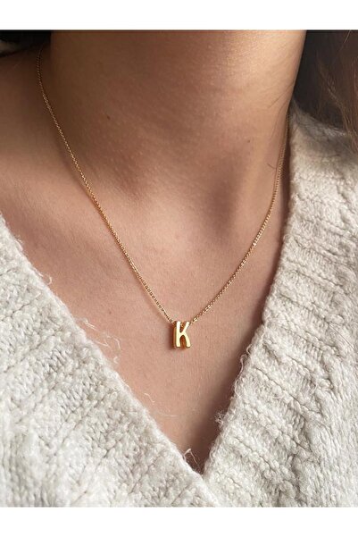 KARACA DESİGN Harfli Kolye Gold Zincir