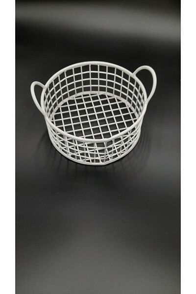 GO DEKOR White Round Metal Bread Basket - Multi-Purpose and Cute