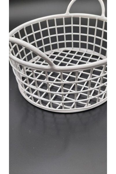 GO DEKOR White Round Metal Bread Basket - Multi-Purpose and Cute