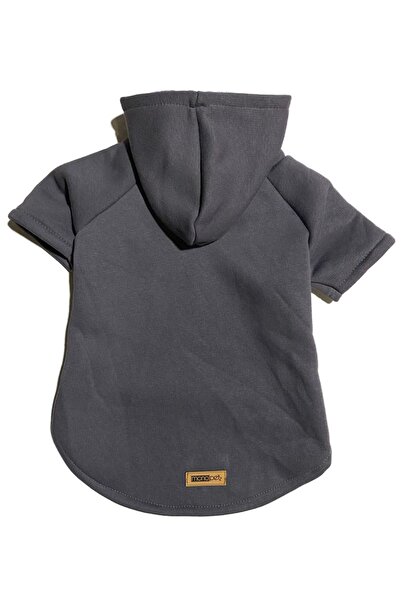 Monopetz سويت شيرت بغطاء للرأس للكلاب والقطط - مقاس L - أنثراسيت عادي