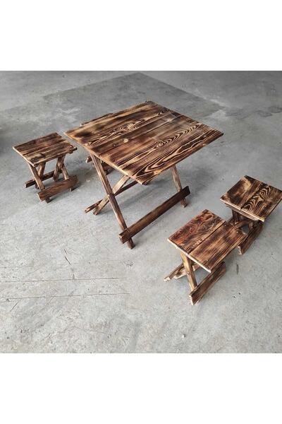 maşalı Katlanabilir Ahşap Masa Sandalye Takımı