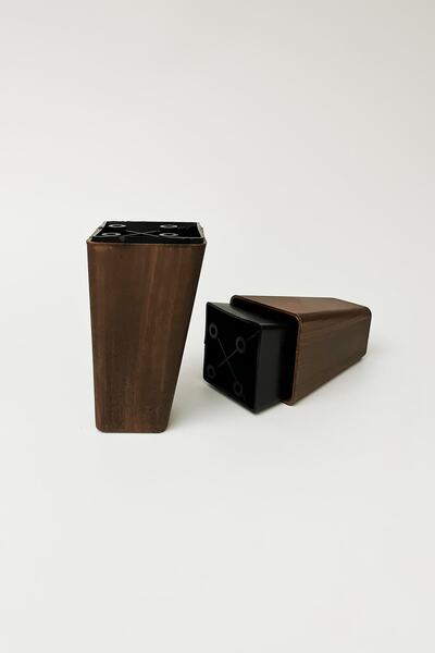 Atlas Shop Plastik Köşeli Konik Mobilya Ve Koltuk Ayağı Ceviz 12cm ( 4 Adet )