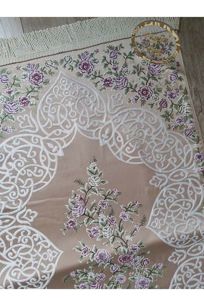 Nurka Çeyiz Luxury Tapestry Prayer Rug with Flower Detail for Dowry Gift Bundle