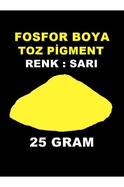 Arcan Ticaret Fosfor Toz Boya Karanlıkta Parlayan Renk Sarı 25 Gram