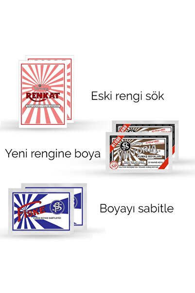 Viktoria Kumaş Rengi Değişim Paketi 2 Adet Renk Sökücü + 2 Adet Kahve Koyu Bo...