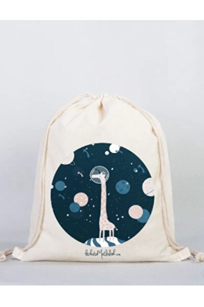 Bikutumutluluk Gift - Giraffe Galaxy Drawstring Children's Backpack