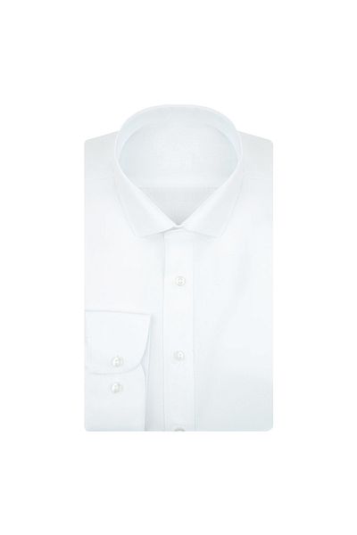 SÜVARİ Gm1007100441 Ανδρικό πουκάμισο Classic Collar Slim Fit Plain White