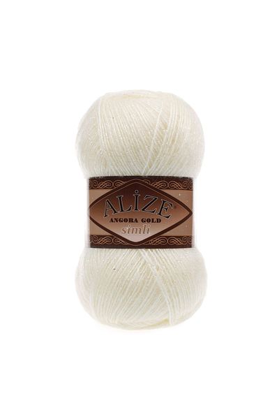 Alize Angora Gold Glitter 01 Cream 5% Glitter - 20% Wool - 75% Acrylic / 100 Gr - 500 M