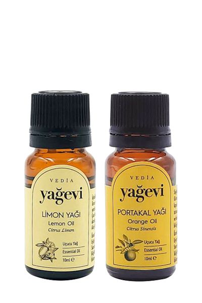 Yağevi Set of 2 Pure Lemon and Orange Oil - 10 ml Essential Oil