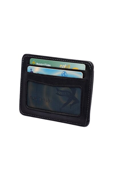 By Hakan West Polo-115c Старений шкіряний гаманець для карток, чорний