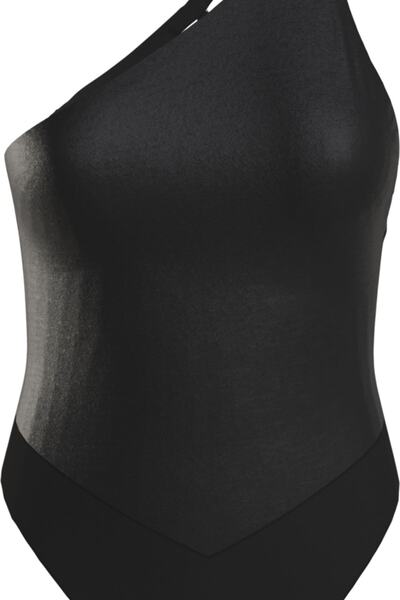 Calvin Klein One Shoulder One Pıece Siyah Mayo 8719855543939
