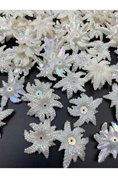 Hedef Bijuteri 25 قطعة من الخرز على شكل زهرة اللؤلؤ المطلي الفاخر، والتاج وخر...