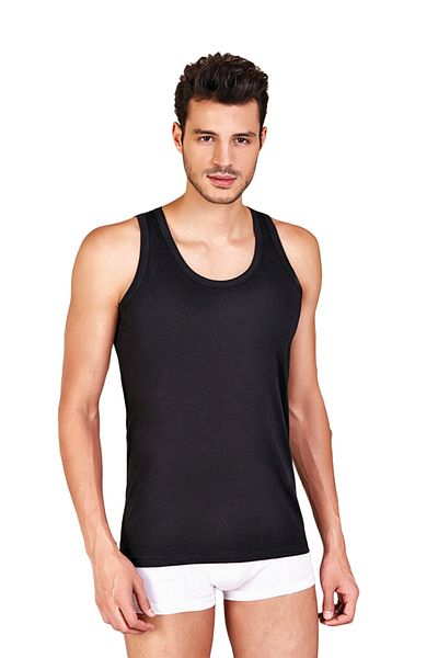 Berrak Men's 2-Piece Cotton Rib Tank Top 4004| Black