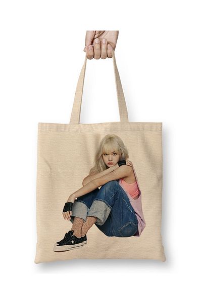 Baskı Dükkanı Geantă din pânză Lisa Blackpink 002 cu mâner lung
