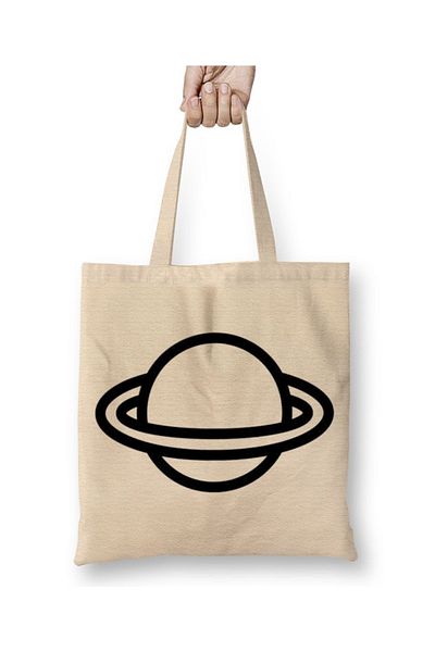 Baskı Dükkanı Υφασμάτινη τσάντα Saturn με μακριά λαβή