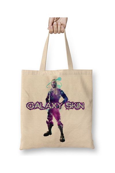 Baskı Dükkanı Υφασμάτινη τσάντα Fortnite Galaxy Skin με μακριά λαβή