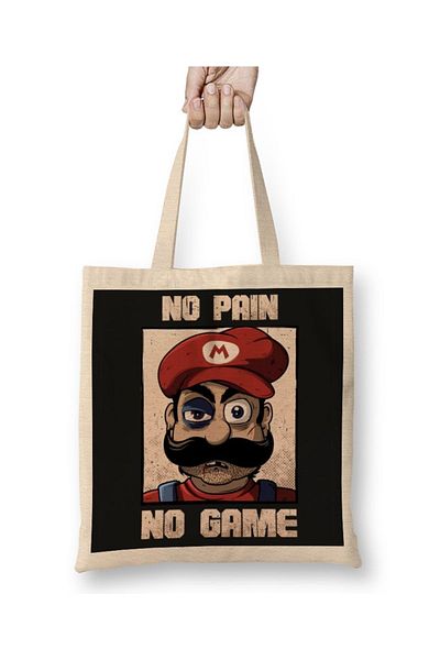 Baskı Dükkanı No Pain No Game υφασμάτινη τσάντα με μακριά λαβή