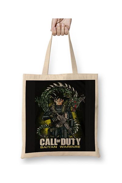 Baskı Dükkanı Υφασμάτινη τσάντα Call Of Duty Goku με μακριά λαβή