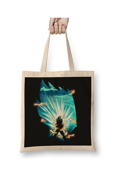 Baskı Dükkanı Vegeta The Prince Of Saiyan υφασμάτινη τσάντα με μακριά λαβή