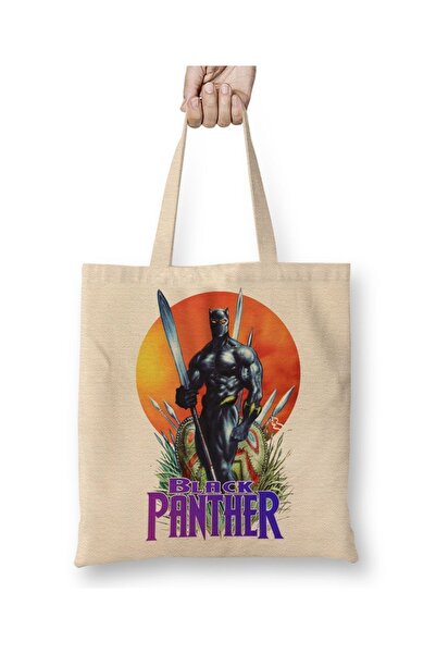 Baskı Dükkanı Pantera Negra Rei De Wakanda tkanina Torba dugačka Sa ručkom