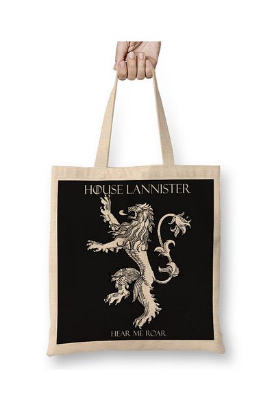 Baskı Dükkanı Υφασμάτινη τσάντα Game Of Thrones House Lannister με μακριά λαβή