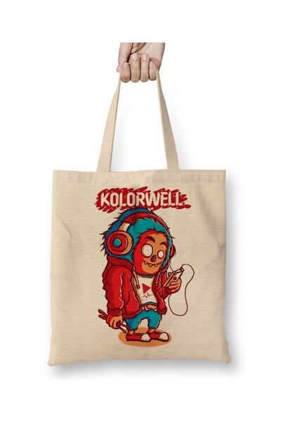 Baskı Dükkanı Kolorwell tkanina Torba duga Sa ručkom