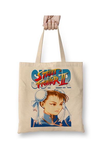 Baskı Dükkanı Street Fighter 2 Cammy υφασμάτινη τσάντα με μακριά λαβή