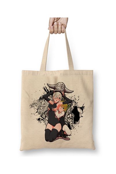 Baskı Dükkanı Υφασμάτινη τσάντα Meliodas E Elizabeth με μακριά λαβή
