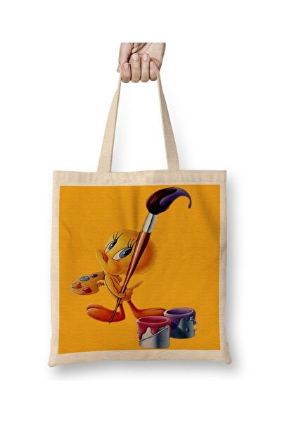 Baskı Dükkanı Looney Tunes Tivi Tkanina za Slikanje Torba Duga Sa ručkom
