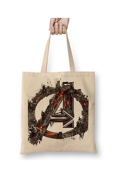 Baskı Dükkanı Υφασμάτινη τσάντα Avengers Flowers με μακριά λαβή