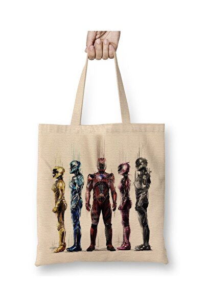 Baskı Dükkanı Power Rangers tkanina Torba duga Sa ručkom