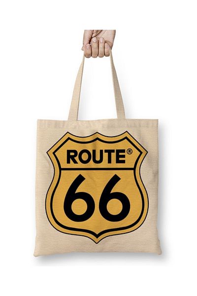 Baskı Dükkanı Route 66 υφασμάτινη τσάντα με μακριά λαβή
