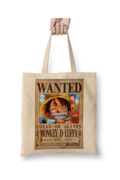 Baskı Dükkanı One Piece Wanted Luffy Cloth Torba Long Sa ručkom