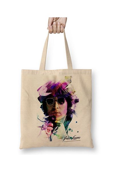 Baskı Dükkanı John Lennon 02 υφασμάτινη τσάντα με μακριά λαβή