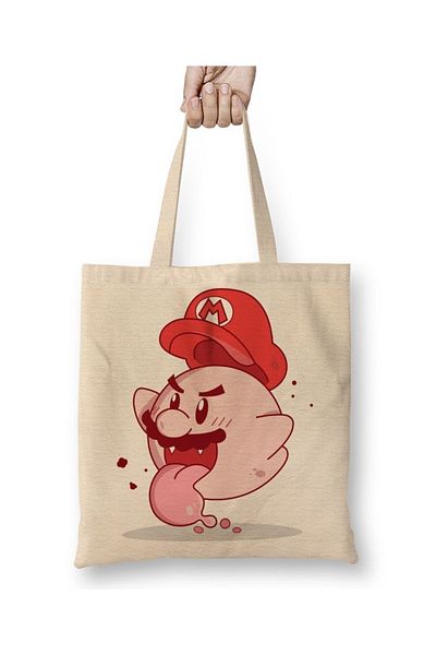 Baskı Dükkanı Ghost Mario υφασμάτινη τσάντα με μακριά λαβή