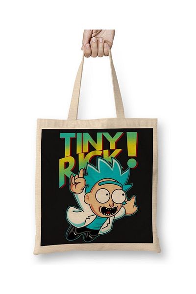 Baskı Dükkanı Rickzinho - Tiny Rick Rick E Morty 1 Geantă din pânză cu mâner lung