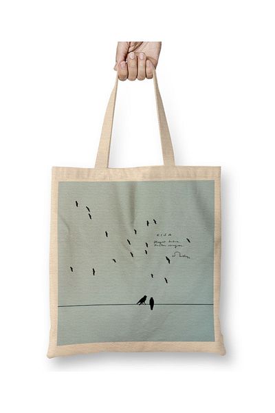 Baskı Dükkanı Life Is Short Birds Fly 2 υφασμάτινη τσάντα με μακριά λαβή