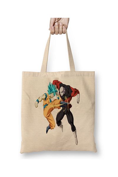 Baskı Dükkanı Goku And Jiren 01 υφασμάτινη τσάντα με μακριά λαβή