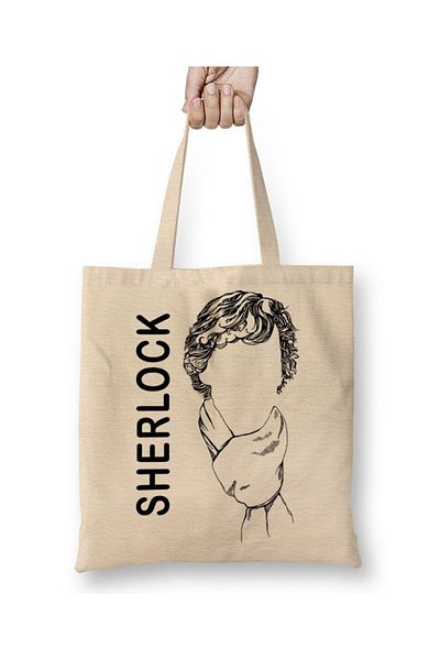 Baskı Dükkanı Sherlock 01 υφασμάτινη τσάντα με μακριά λαβή
